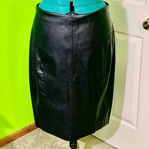 Express Black Faux Leather Pencil Skirt NWT